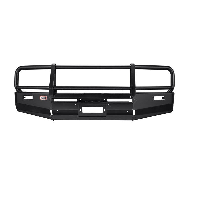 Black powder coated ARB Deluxe Combination Bar front bumper for 100 Series Toyota Land Cruiser.
