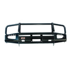 ARB Deluxe black powder-coated front bumper with three-hoop grille guard and winch mount for 2005-2015 Nissan Xterra