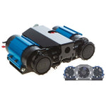 ARB CKMTA12 twin on-board 12V air compressor featuring dual heat-dissipating motors and integrated cooling fan.
