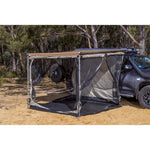 ARB Deluxe Awning Room with 2500x2500mm dimensions, dual-layer zippered walls, and integrated floor.