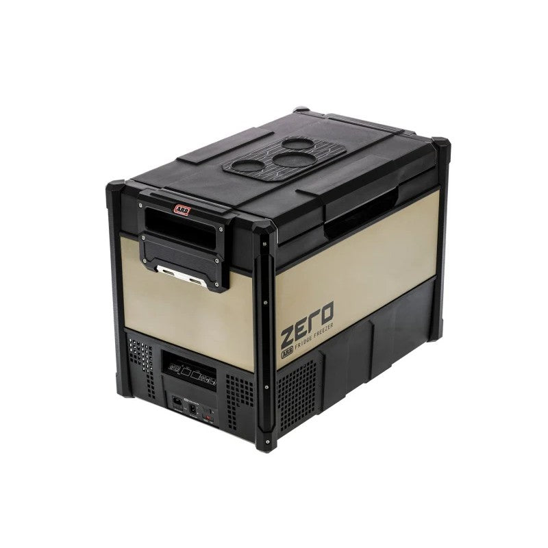ARB Zero 73 Quart Dual Zone portable fridge freezer with durable steel casing and reversible lid
