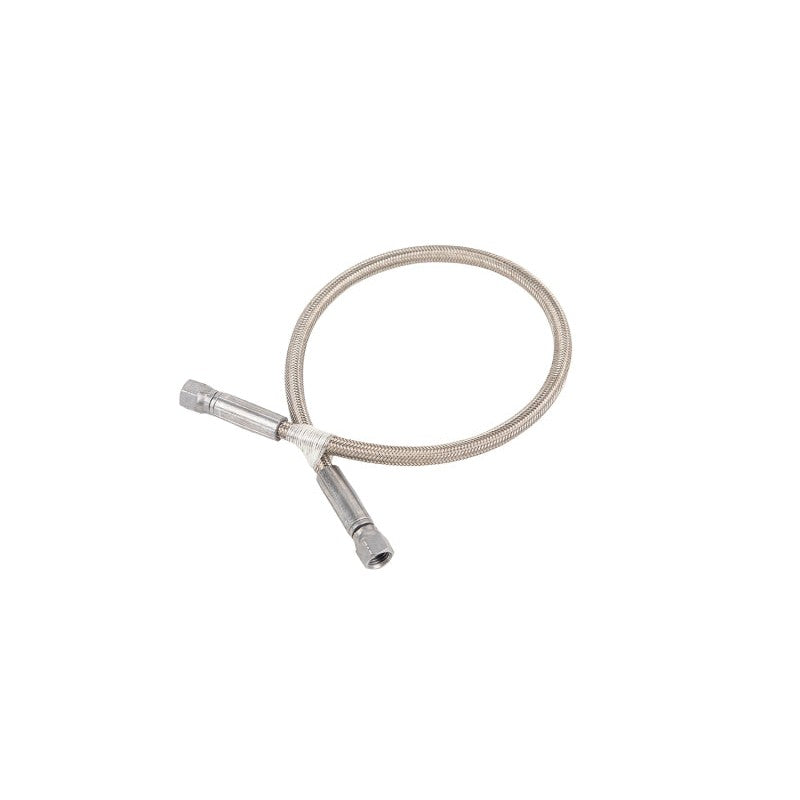 ARB 0.5-meter stainless steel braided PTFE hose with JIC-4 fittings and protective end sleeves.