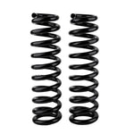 A pair of black powder-coated Old Man Emu front heavy duty coil springs for Toyota 4Runner and Tacoma.