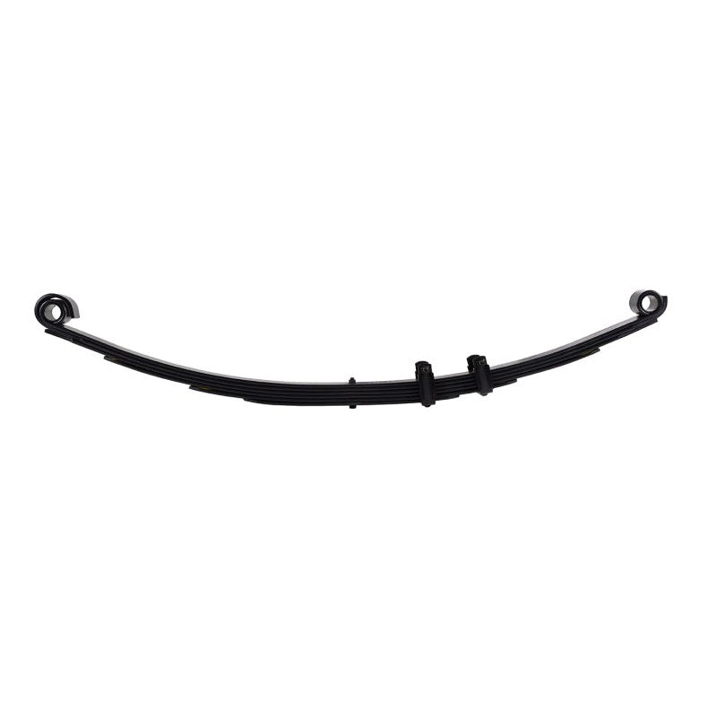 Black ARB Old Man Emu Dakar multi-leaf front spring featuring military wrap and diamond cut leaves.