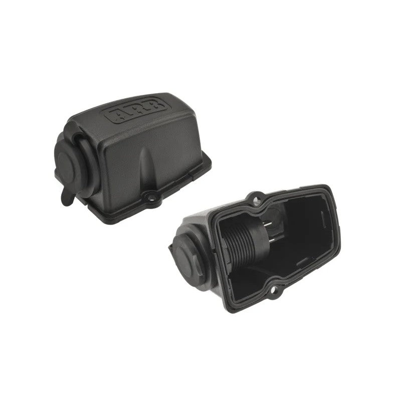 ARB Threaded Socket Surface Mount in a black housing with 10900028 part number for secure fridge power connection