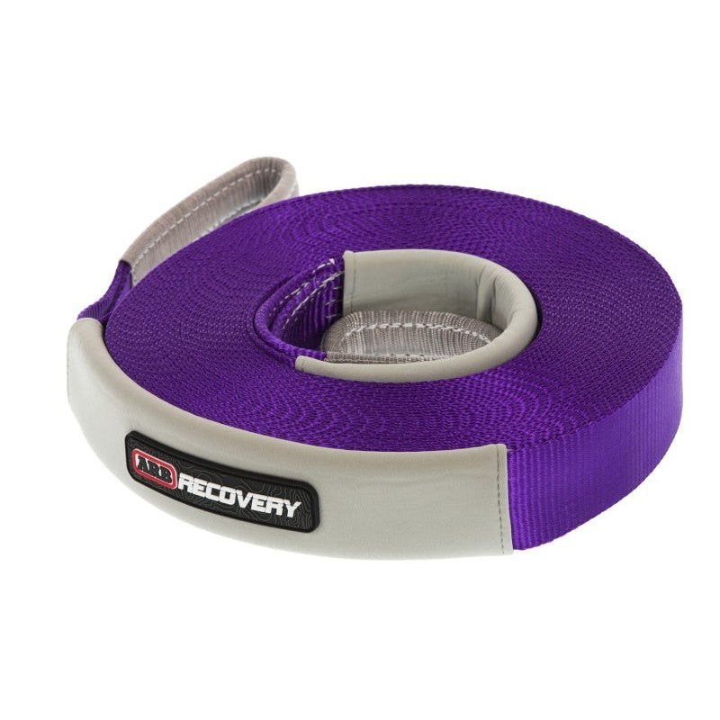 High-visibility ARB winch extension strap featuring reinforced eyes and protective seam sleeves.