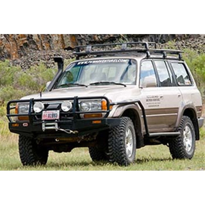 ARB Deluxe Winch Bar front bumper in black powder coat for Toyota Land Cruiser 80 Series and Lexus LX450