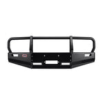 Black powder-coated ARB Deluxe steel winch bar bumper for 1995-2004 Toyota Tacoma