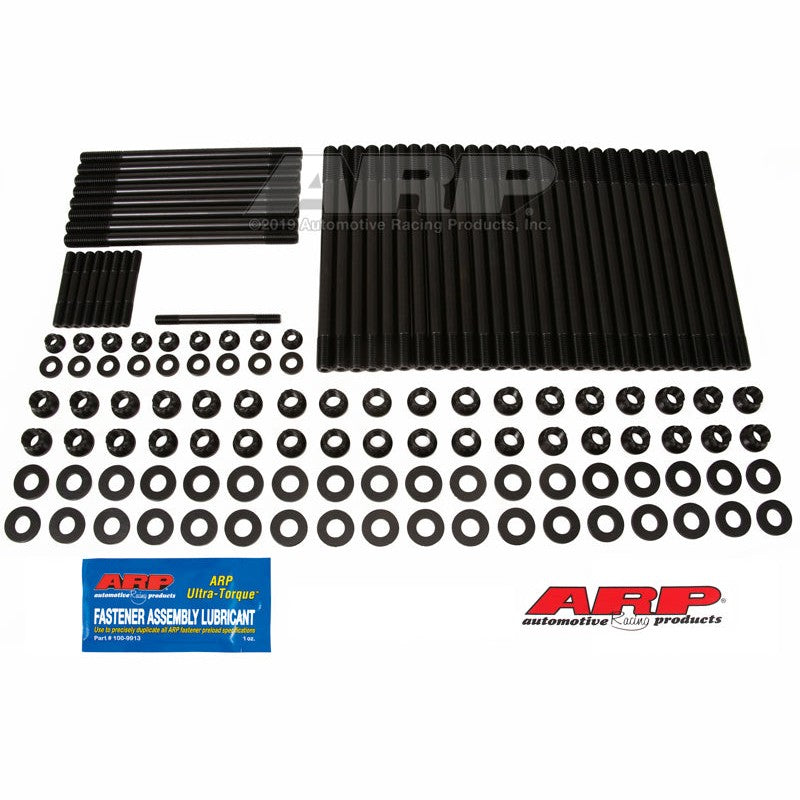 ARP 250-4301 head stud kit including black oxide finished studs, 12-point nuts, and hardened washers for Ford 6.7L diesel.