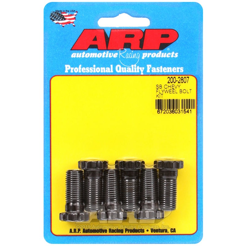 Six ARP 200-2807 High Performance series 12-point flywheel bolts for 1987-up Chevrolet Small Block engines.