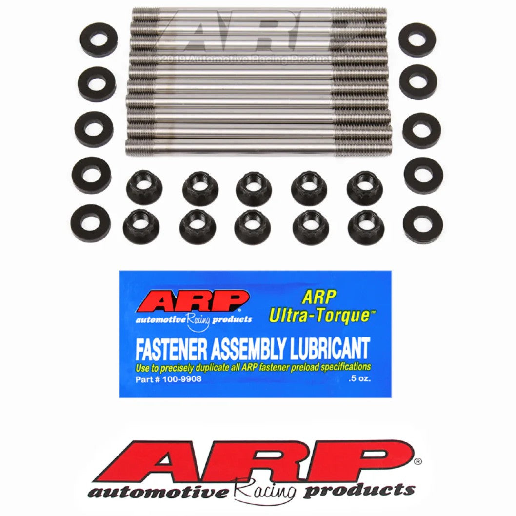 ARP 201-4306 cylinder head stud kit for BMW S1000RR with black oxide studs, 12-point nuts, and washers.