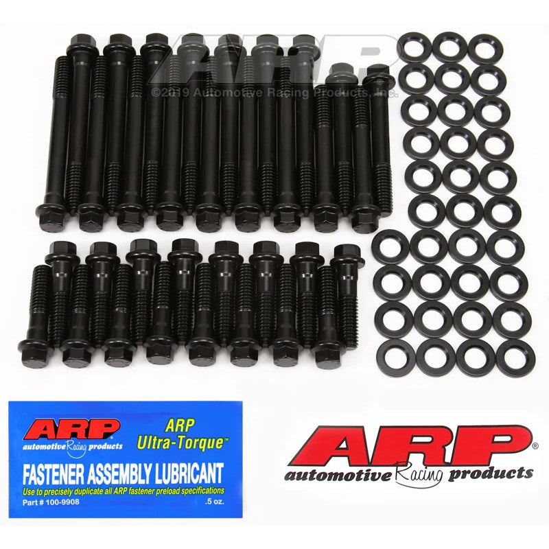 ARP 134-3601 High Performance Series black oxide cylinder head bolts with 1/2-inch hex heads and washers for SBC.