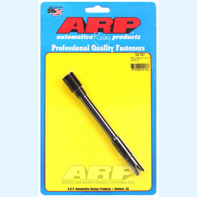 ARP 134-7901 high-strength oil pump driveshaft with pinned steel collar for Chevrolet Small Block engines.