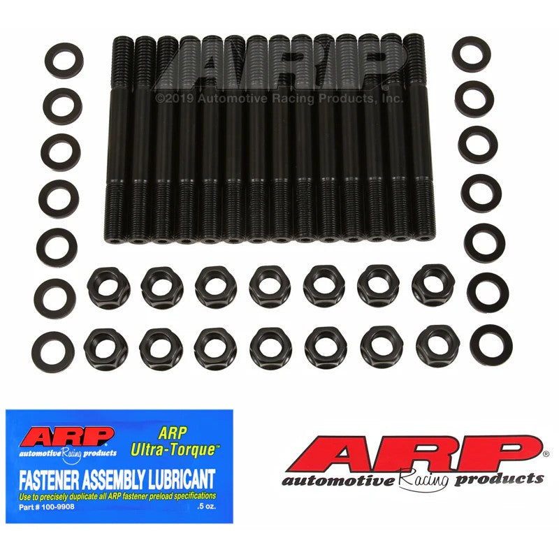 ARP Hex Head cylinder head stud kit for Chevy 4-cylinder, showing multiple studs, nuts, and washers
