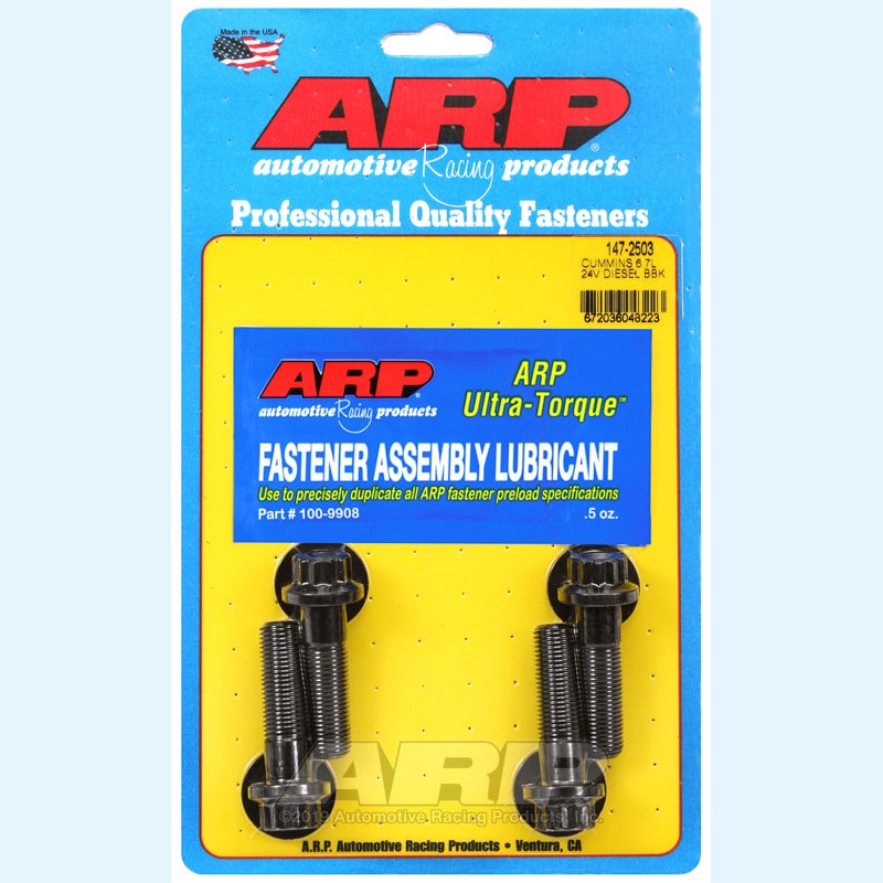 ARP 147-2503 high-strength harmonic balancer bolt and washer kit for Dodge Cummins 6.7L engines.