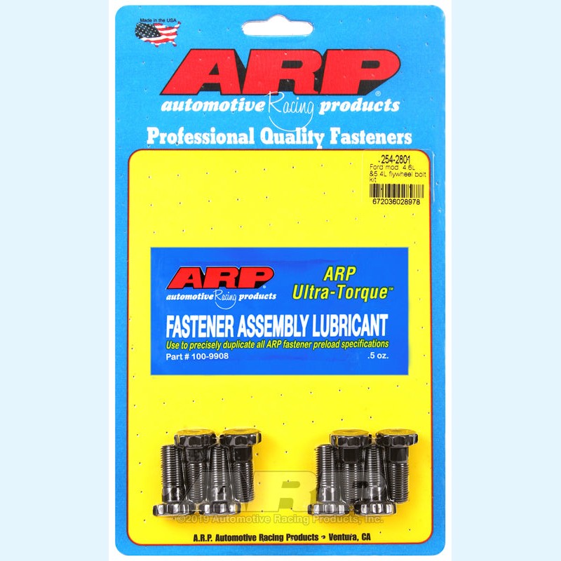 ARP black oxide high-strength flywheel bolts for Ford 4.6L and 5.4L Modular V8 engines