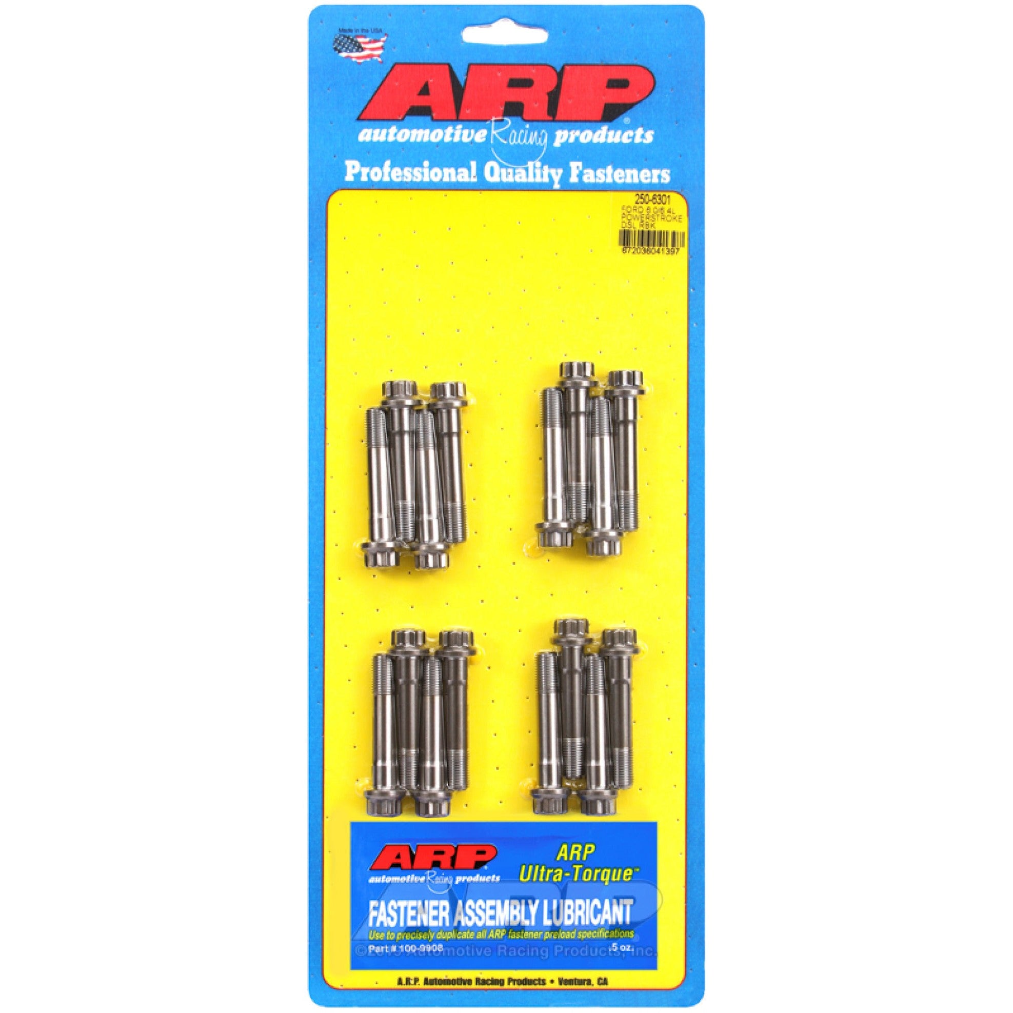 ARP 250-6301 high-strength connecting rod bolts for Ford 6.0L and 6.4L Powerstroke diesel engines.