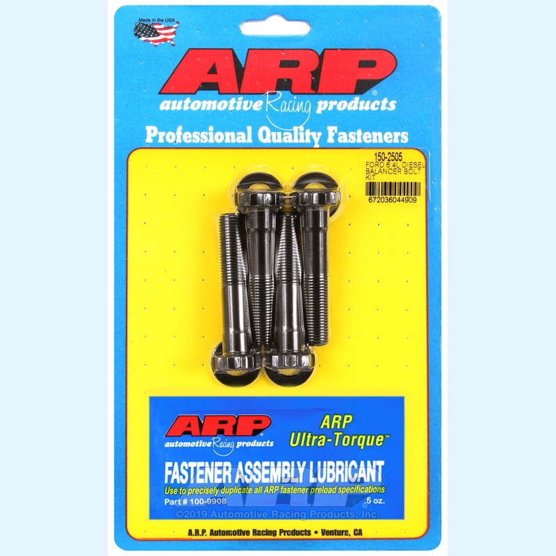 ARP 150-2505 harmonic balancer bolt and heavy-duty washer kit for Ford 6.4L Diesel Powerstroke engines.