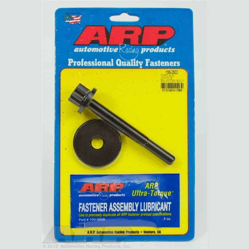 ARP 156-2502 high-strength harmonic balancer bolt and washer for Ford 5.0L Coyote engines.