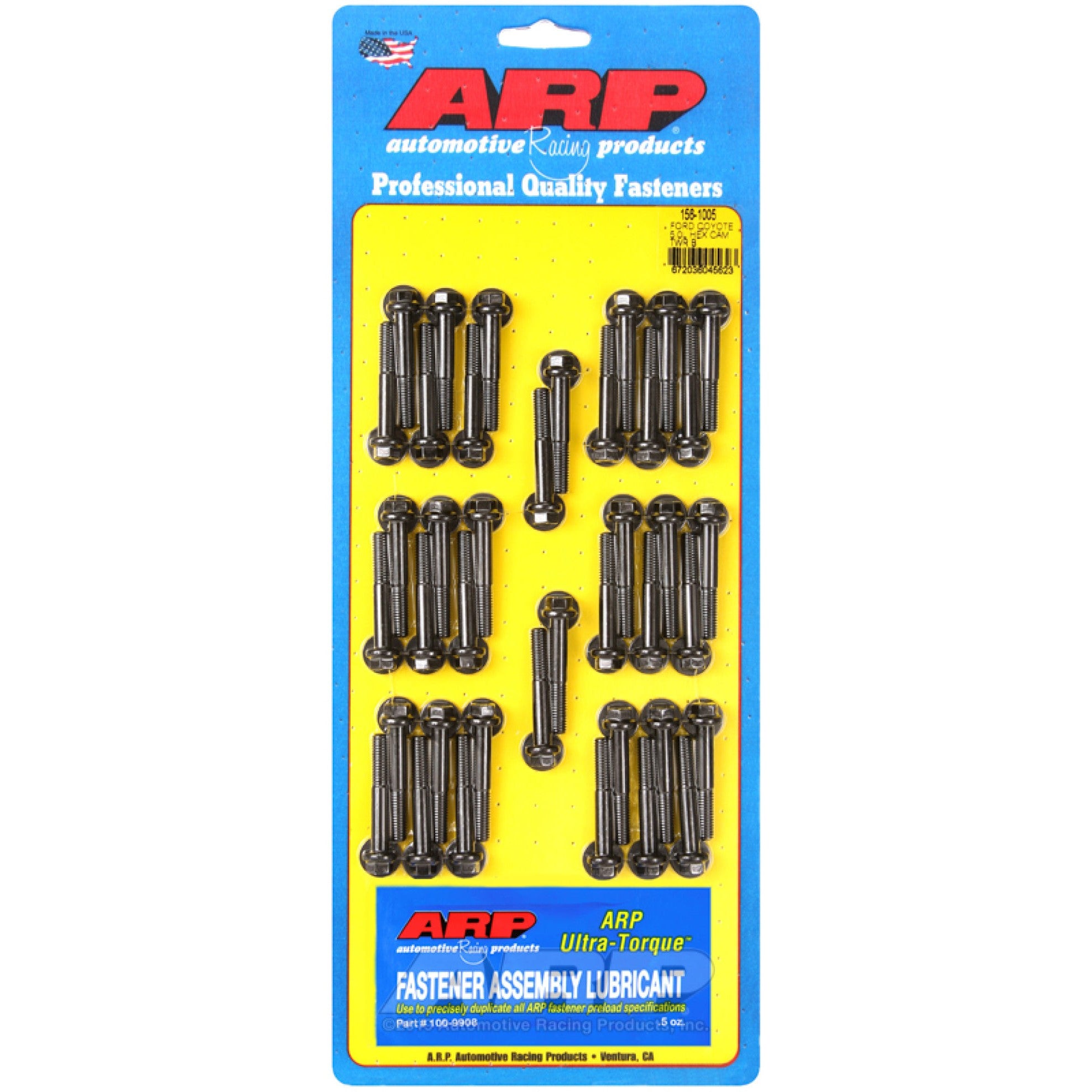 ARP cam tower hex bolt kit for Ford 5.0L Coyote engines with 156-1005 fasteners.