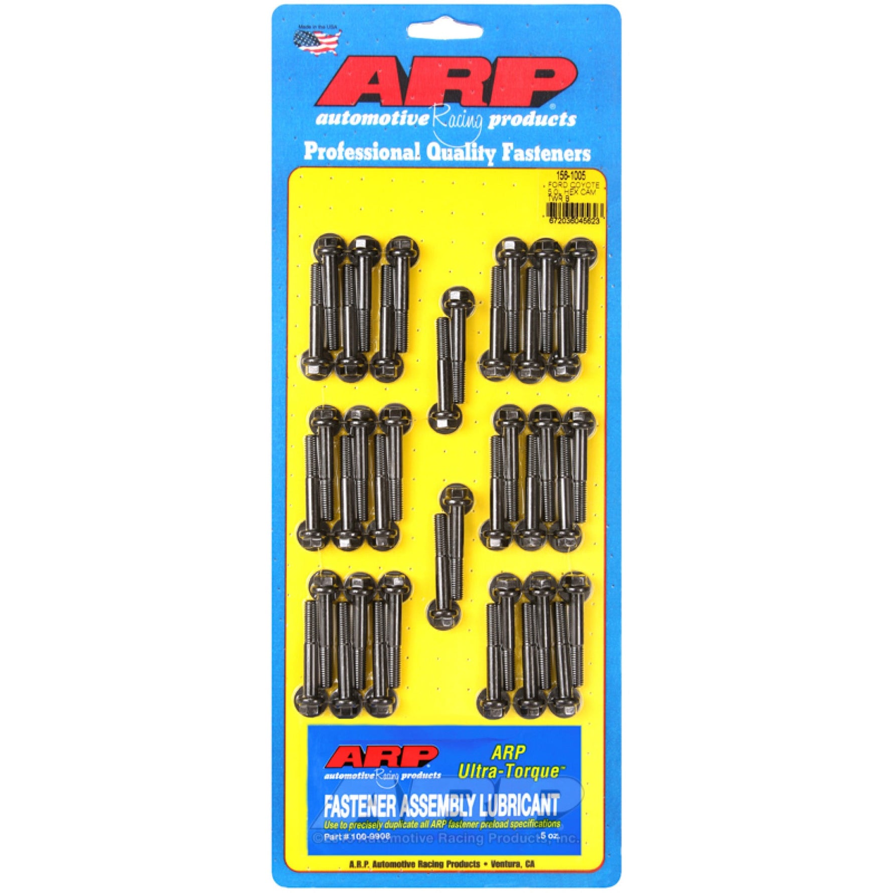 ARP cam tower hex bolt kit for Ford 5.0L Coyote engines with 156-1005 fasteners.
