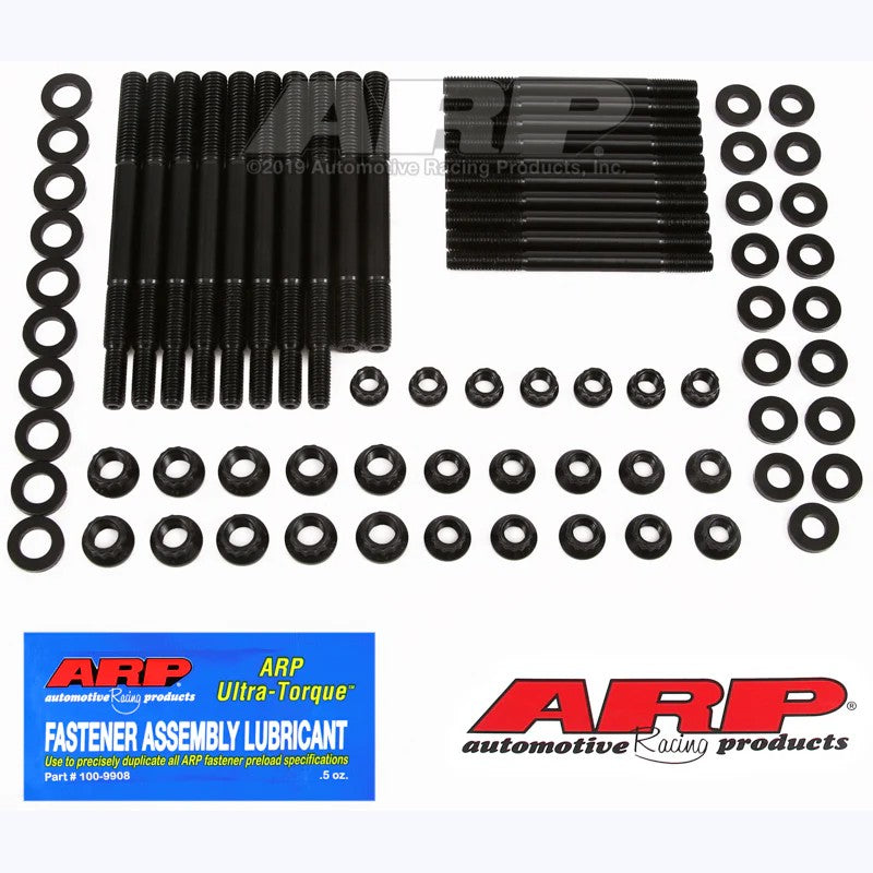 ARP 156-5901 black oxide 8740 chrome moly main studs, 12-point nuts, and washers for Ford 4.6L and 5.4L 3V engines.
