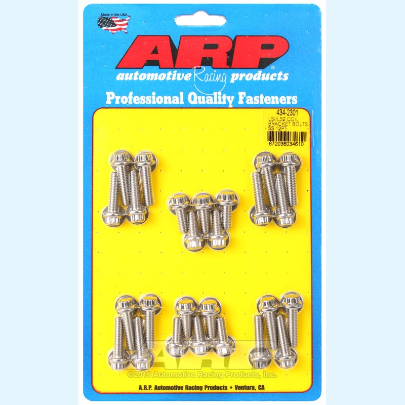 Polished ARP stainless steel 12-point bolts for GM LS1 and LS2 ignition coil brackets