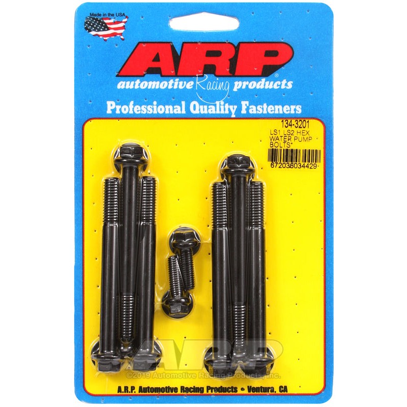 ARP 134-3201 polished stainless steel hex head bolts for LS1 and LS2 water pump and thermostat housing.