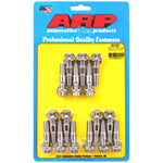 ARP 400-8036 stainless steel M10 x 1.25 x 48mm 12-point broached stud kit including sixteen studs, nuts, and washers.