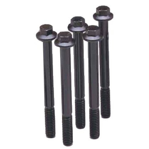 Five ARP M10 x 1.50 x 45mm hex head bolts with black oxide finish