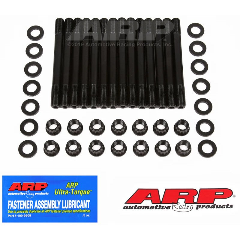 ARP 202-4207 head stud kit for Nissan RB26DETT featuring ARP2000 studs, 12-point nuts, and parallel ground washers.