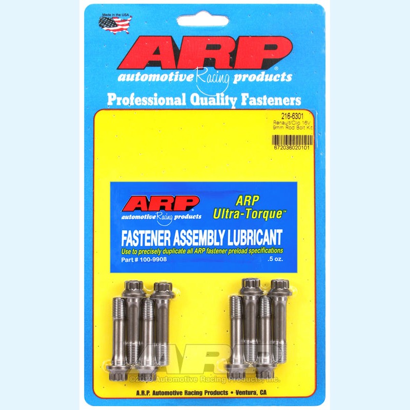 A set of ARP 216-6301 M9 high-strength rod bolts for Renault Clio 16V engines.