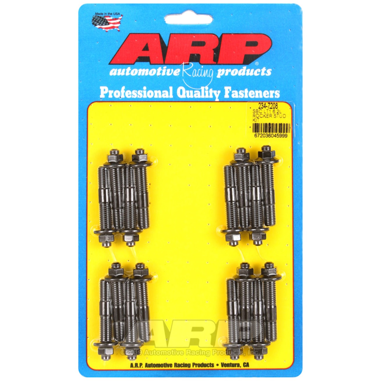 ARP 234-7208 Rocker Arm Stud Kit for Small Block Chevy LT1 6.2L engines.