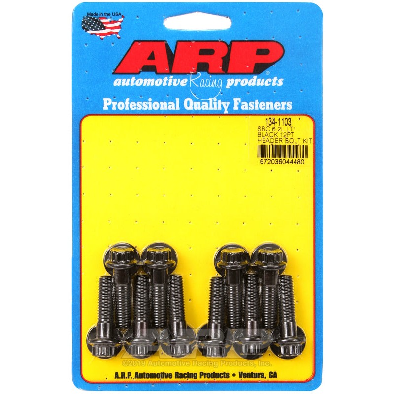 ARP 12-point black oxide header bolt kit for SBC 6.2L LT1 engines