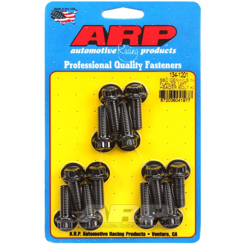 ARP 134-1201 12-point header bolt kit for SBC and Gen II LS engines with 1/4 inch flanges.