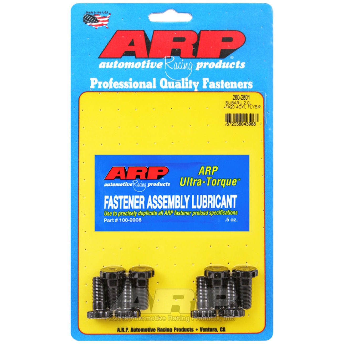 ARP 260-2801 Flywheel Bolt Kit for Subaru 2.0L FA20 4-Cylinder engines.