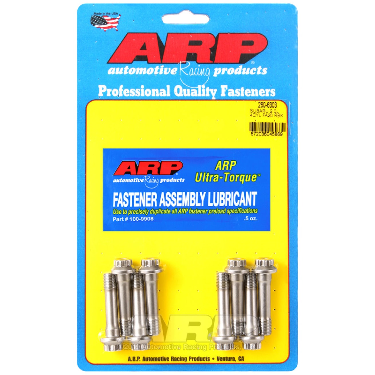 ARP 260-6303 high-strength connecting rod bolt kit for Subaru FA20 2.0L engines.