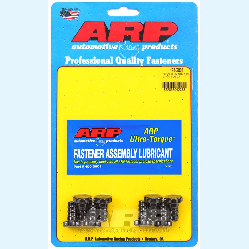 Set of high-strength ARP flywheel bolts for Suzuki 1.6L M16A 4-cylinder engines.