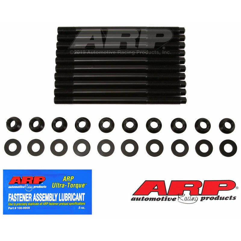 ARP 203-4306 head stud kit including 8740 chrome-moly studs, 12-point nuts, and parallel-ground washers.