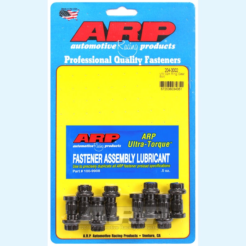 ARP 204-3002 M10 ring gear bolt kit with high-strength 8740 chromoly fasteners for VW 02A transmissions.