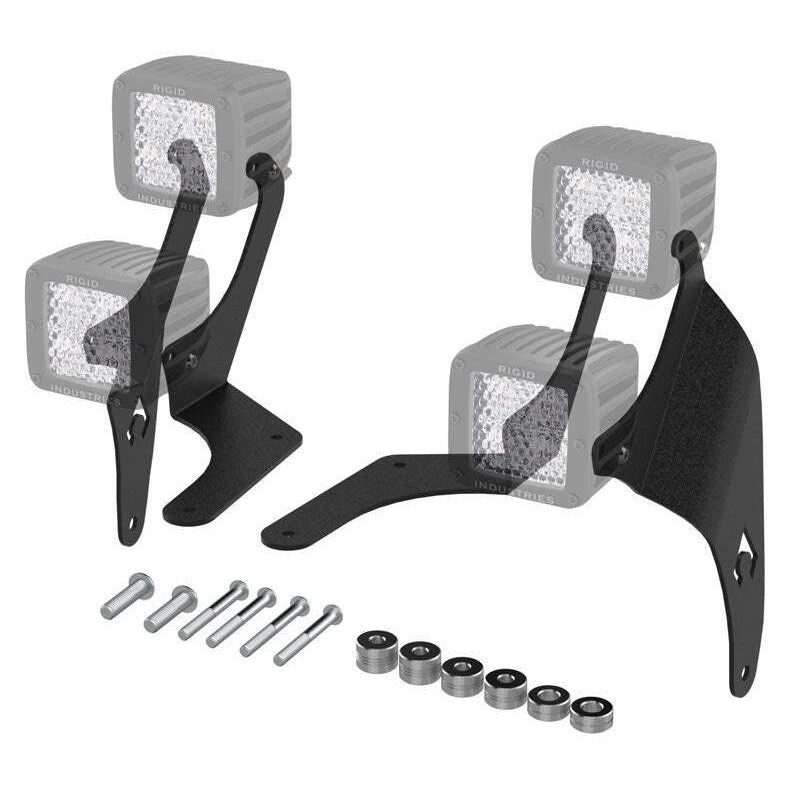 Artec Industries dual LED cube light A-pillar mounting brackets for Jeep Wrangler JL and Gladiator JT.