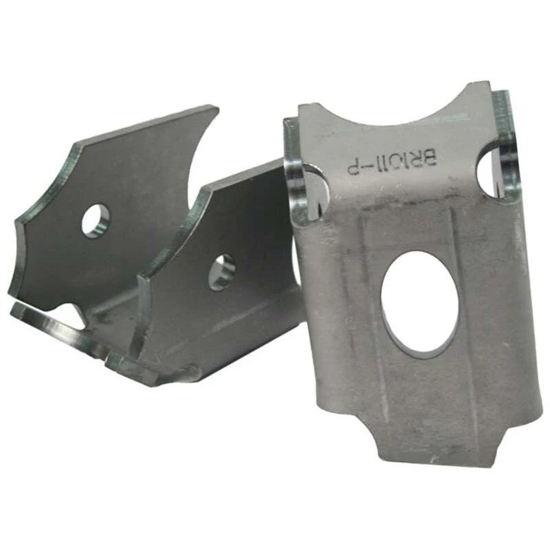 Pair of Artec Industries 10-degree offset steel lower link axle brackets for custom suspension fabrication.
