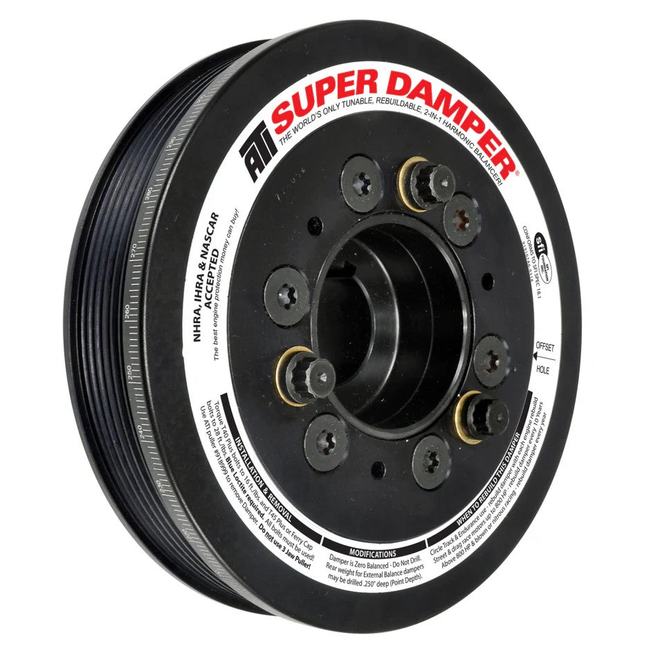 ATI 6.78-inch 6-groove aluminum Super Damper harmonic balancer with 15 percent overdrive for Toyota Supra JZ80