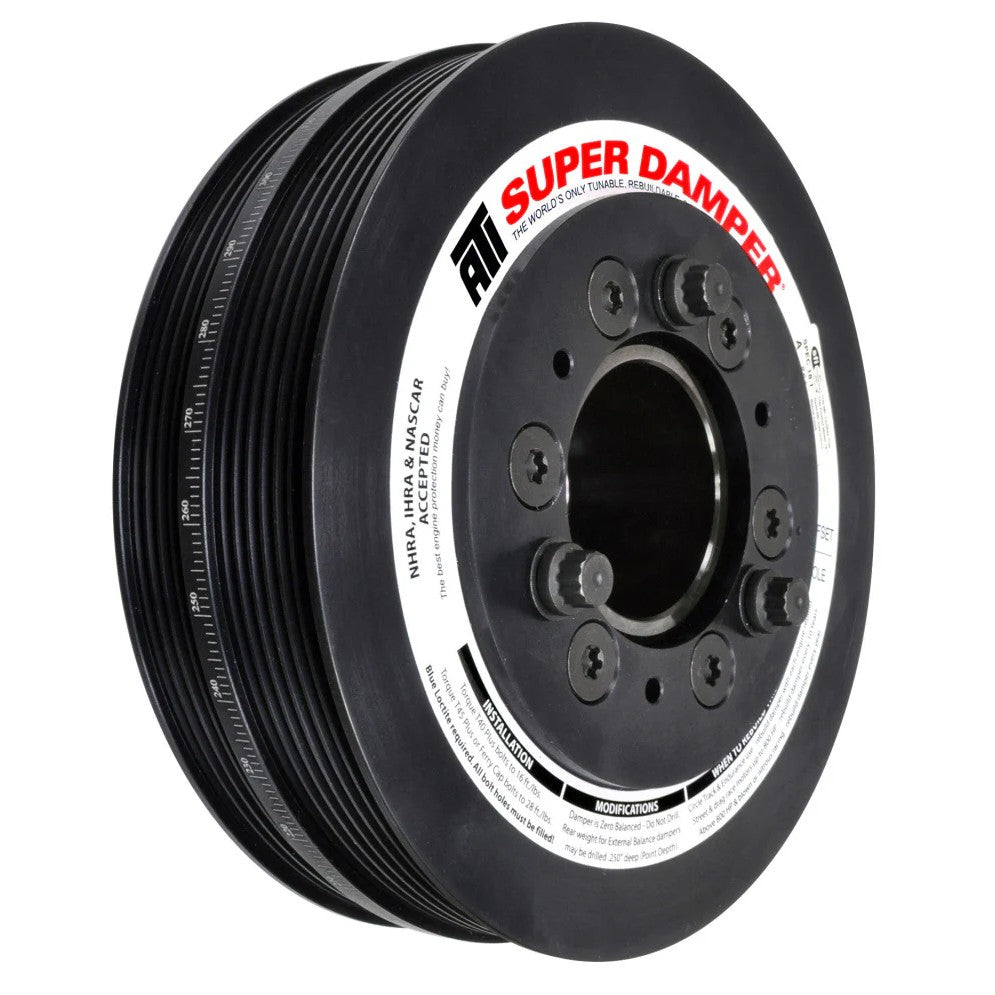 ATI Performance Products 7.48 inch aluminum Super Damper with 6/4 groove pulleys for 2016 and up Chevy Camaro LT1 and LT4.