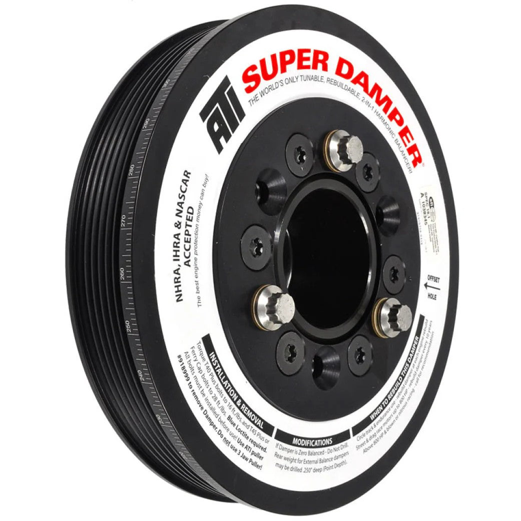 ATI Super Damper 7.48-inch lightweight aluminum harmonic balancer with 6 and 4-rib grooves for LSA engines.