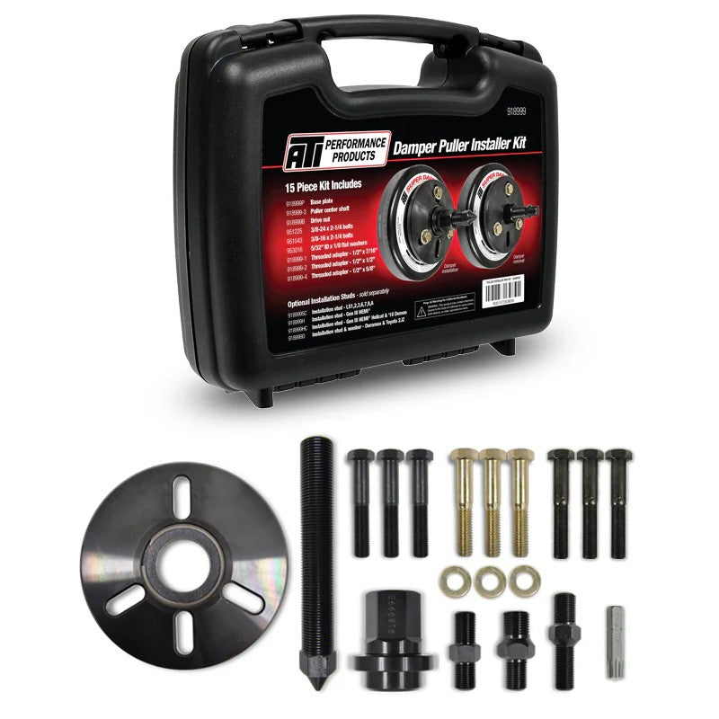 ATI Performance Products Pro Damper Puller and Installer Tool Kit ATI918999 in a black protective carrying case.
