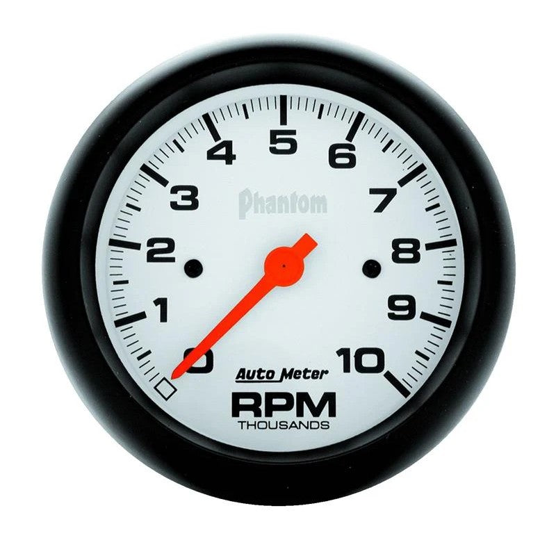 Auto Meter Phantom series 52mm electronic water temperature gauge with white face and 100-250 degree Fahrenheit scale