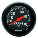 AutoMeter Z Series 52mm mechanical transmission temperature gauge with 140-280 degree Fahrenheit scale and black bezel