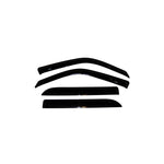 Set of four smoke-tinted AVS Ventvisor outside mount window deflectors with curved acrylic design.