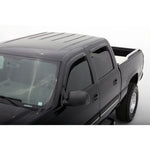 Four-piece set of AVS Ventvisor smoke finish outside mount window deflectors for GM trucks and SUVs
